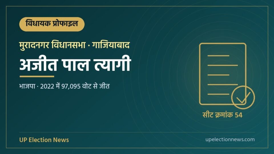 अजीत पाल त्यागी (मुरादनगर विधायक) की प्रोफाइल का ग्राफिक