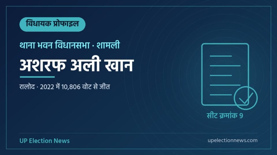 अशरफ अली खान (थाना भवन विधायक) की प्रोफाइल का ग्राफिक
