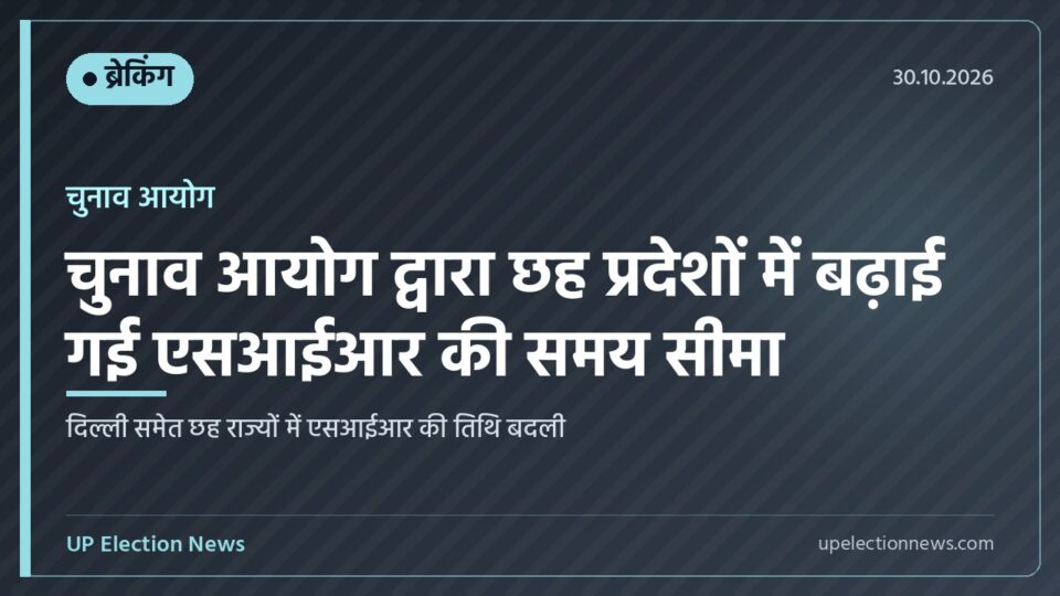 चुनाव आयोग द्वारा एसआईआर की समय सीमा बढ़ाने से जुड़ा ग्राफिक कार्ड