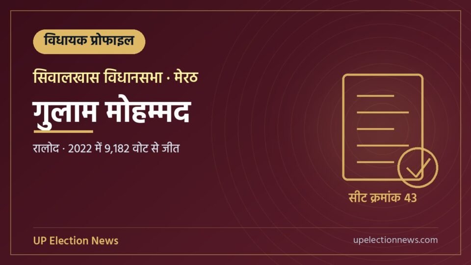गुलाम मोहम्मद (सिवालखास विधायक) की प्रोफाइल का ग्राफिक