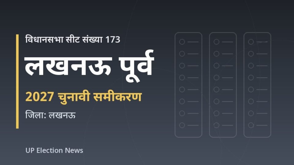 लखनऊ पूर्व विधानसभा सीट संख्या 173, जिला लखनऊ: 2027 चुनावी समीकरण का ग्राफिक