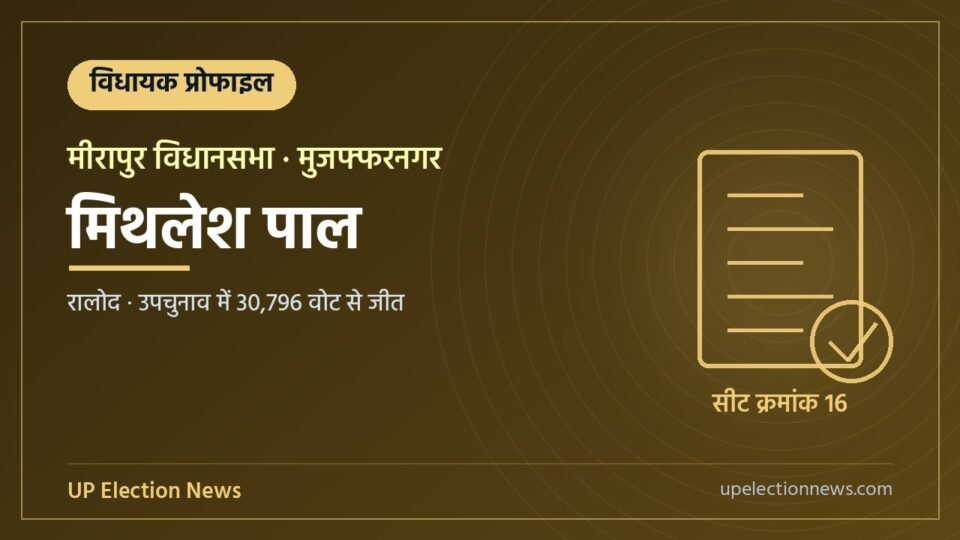 मिथलेश पाल (मीरापुर विधायक) की प्रोफाइल का ग्राफिक
