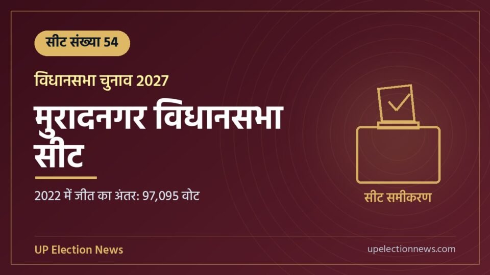 मुरादनगर विधानसभा सीट संख्या 54 का ग्राफिक, 2022 में जीत का अंतर 97,095 वोट