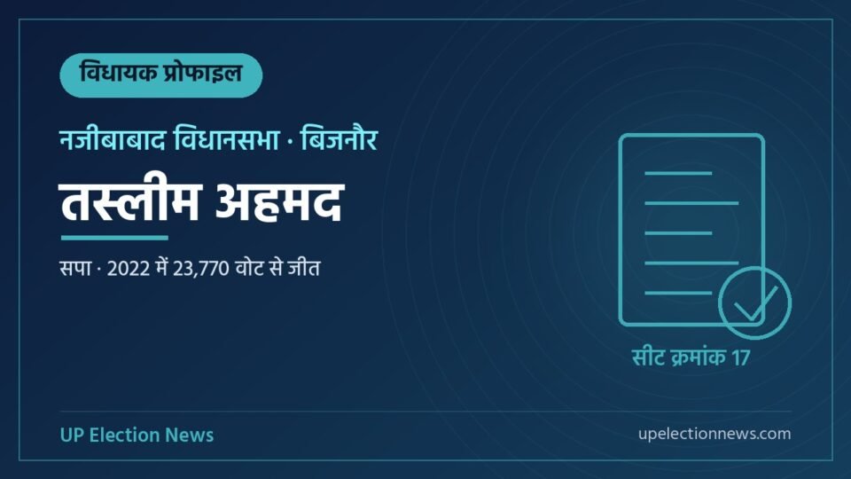 तस्लीम अहमद (नजीबाबाद विधायक) की प्रोफाइल का ग्राफिक